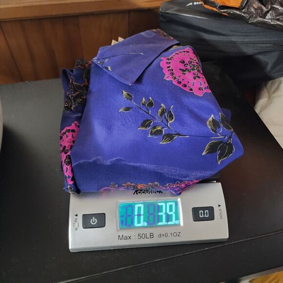 Victoria Soie silk vintage button down floral/rose print long sleeve top size XL - Picture 10 of 10